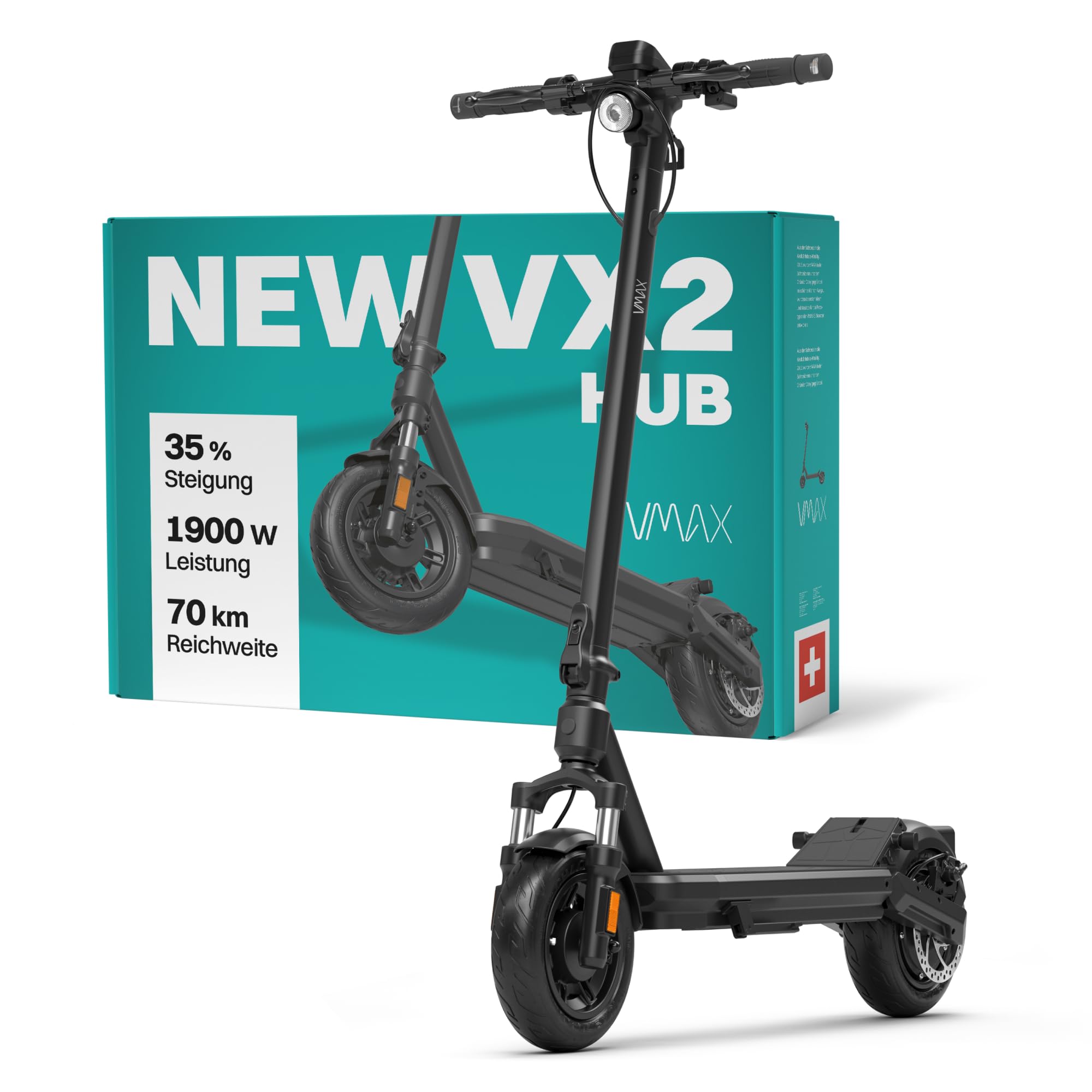 VMAX E-Scooter New VX2 Hub, Bis zu 90 km Reichweite