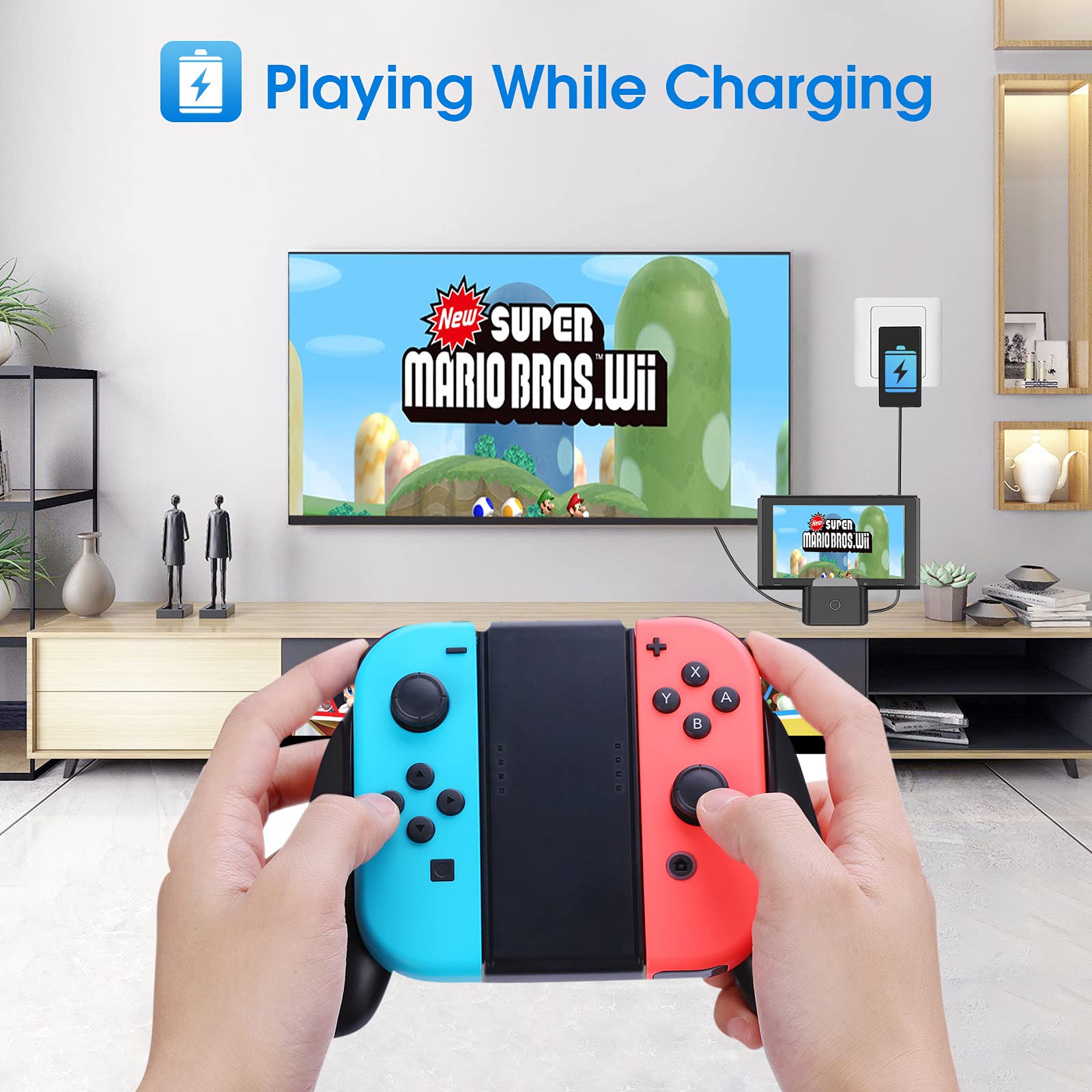 Switch Docking Station für Nintendo Switch/Switch OLED Ladegerät,Switch Dock Tragbare Ladestation für Nintendo Switch/Switch OLED TV Konsolenmodus Kompatibel mit HDMI,USB 3.0 Port,Type-C