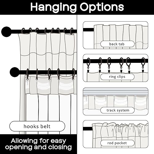 Miniatura 7 de Cortinas grandes de 120 pulgadas de largo para sala de estar, cortinas opacas grandes de lino de tamaño extra de 100 pies de largo, cortinas grandes