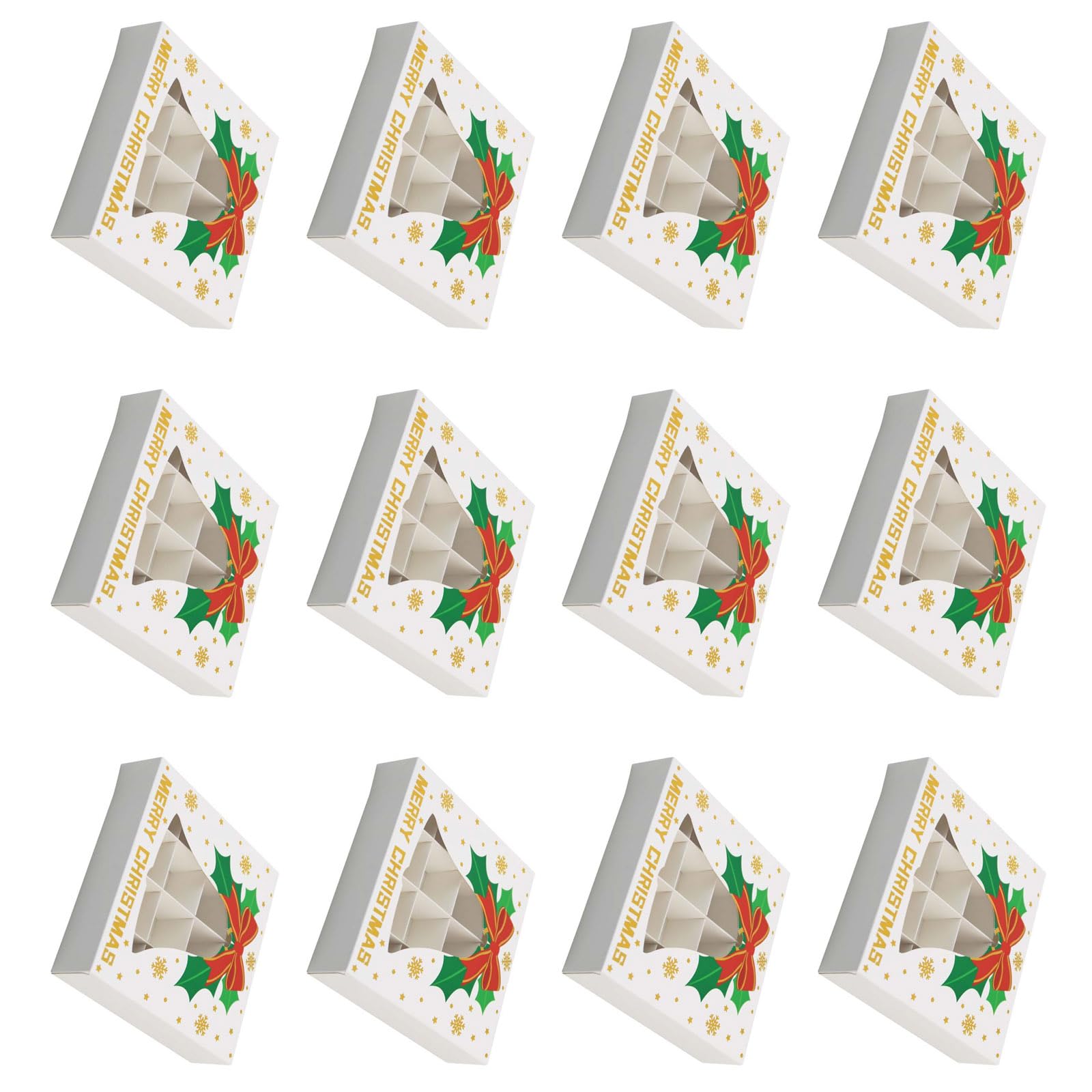 Hxnh F 12Pcs Christmas Chocolate Box 12 Compartments Treat Boxes Estival Cookie Candy Packaging Boxes Or Parties And Event Packaging