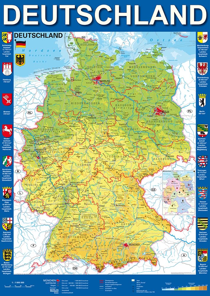 Schmidt Spiele 58287 Map of Germany, 1000 pieces puzzle