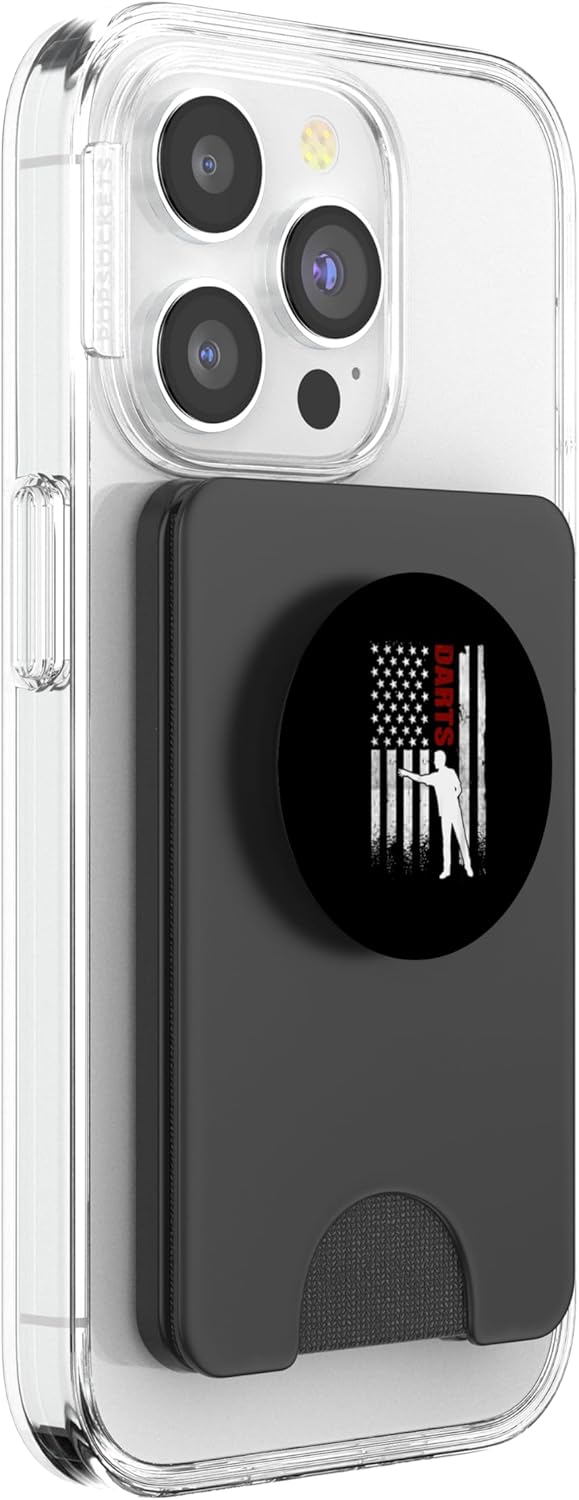 Darts American Flag Distressed USA Patriotic Player PopSockets PopWallet for MagSafe