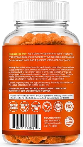 Miniatura 5 de Gomitas de cúrcuma para adultos y niños | Max Strength Anti Inflamatoria Cúrcuma y Gomas de jengibre Suplemento | Vegano orgánico Natural Cúrcuma