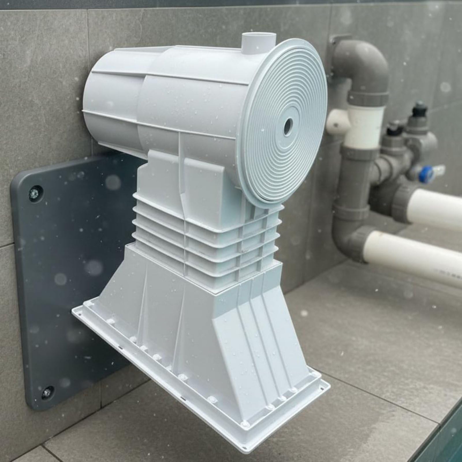 Skimmer de Piscina Profesional con de Filtración Eficiente Cesta de Colador Extraíble Control de Nivel Superficial Montaje en Pared en Plástico, Fl-0040-Rc