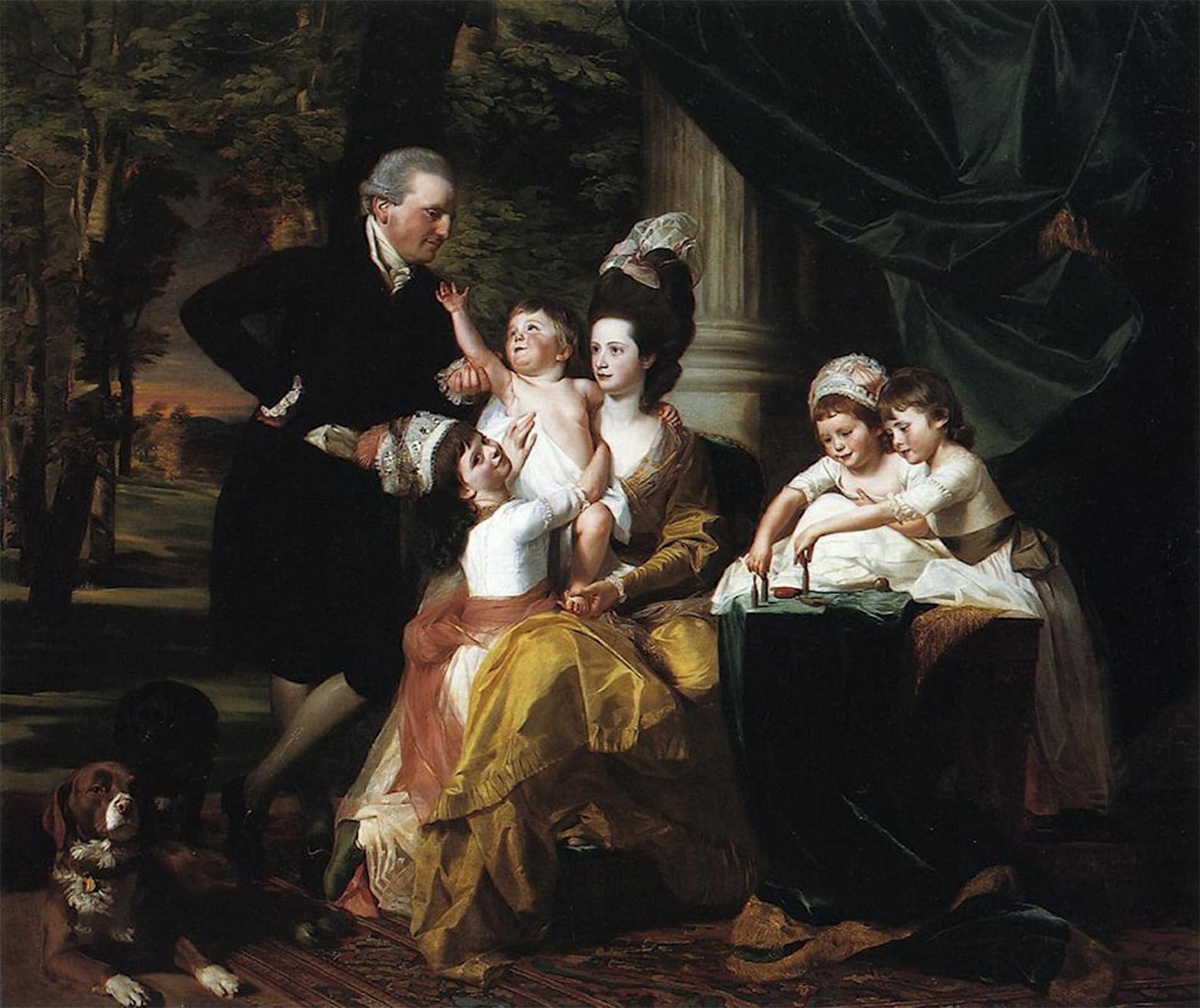 SERENDIPITP Vintage Wall Art Canvas Nordic Poster Canvas Print Picture Sir William Pepperrell and Family by John Singleton Copley Wall Art Poster for Home Decor 60x90cm