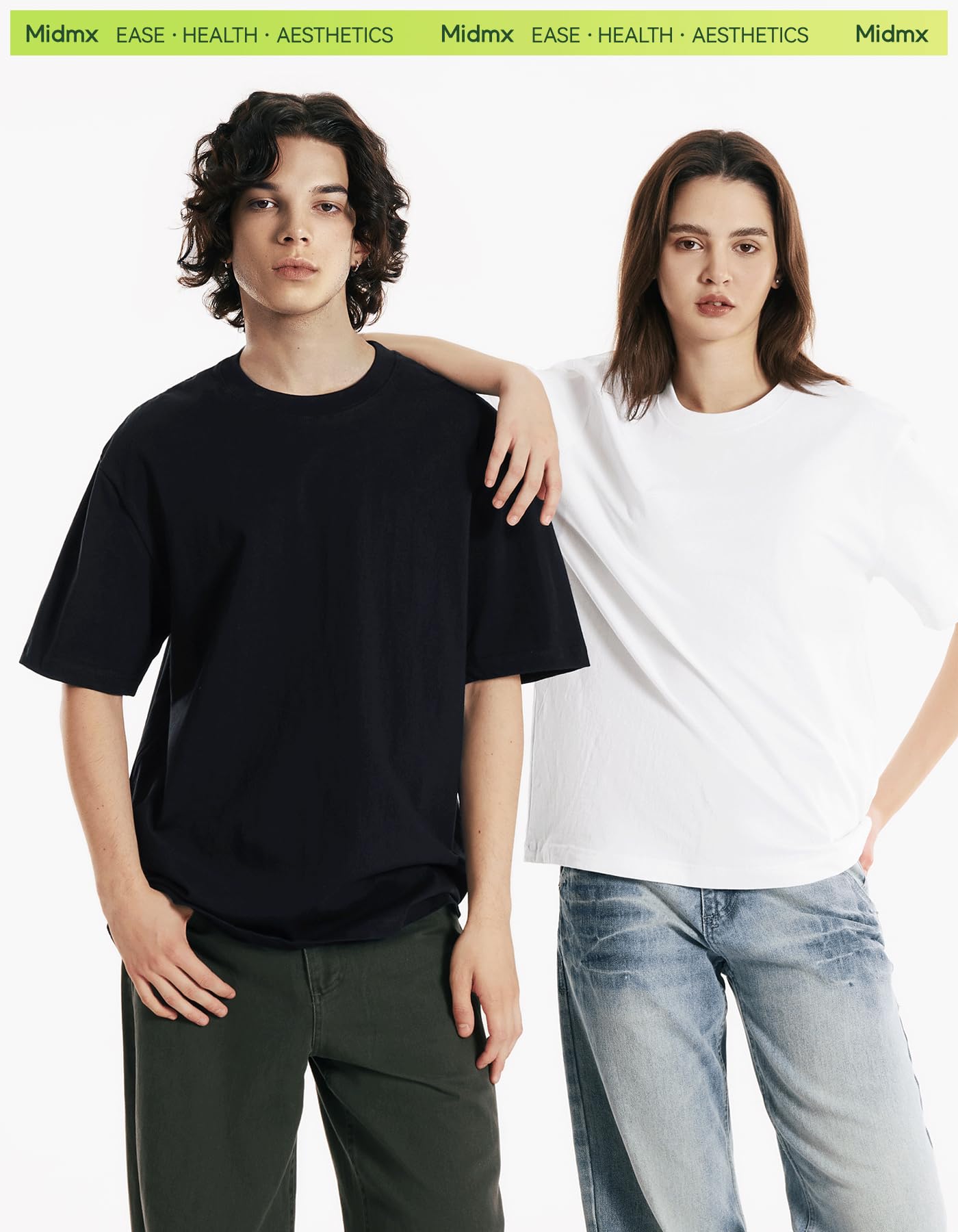 Schwere Baumwoll-T-Shirts für Herren und Damen, Unisex, kurzärmelig, Rundhalsausschnitt, locker, lässiger Schnitt