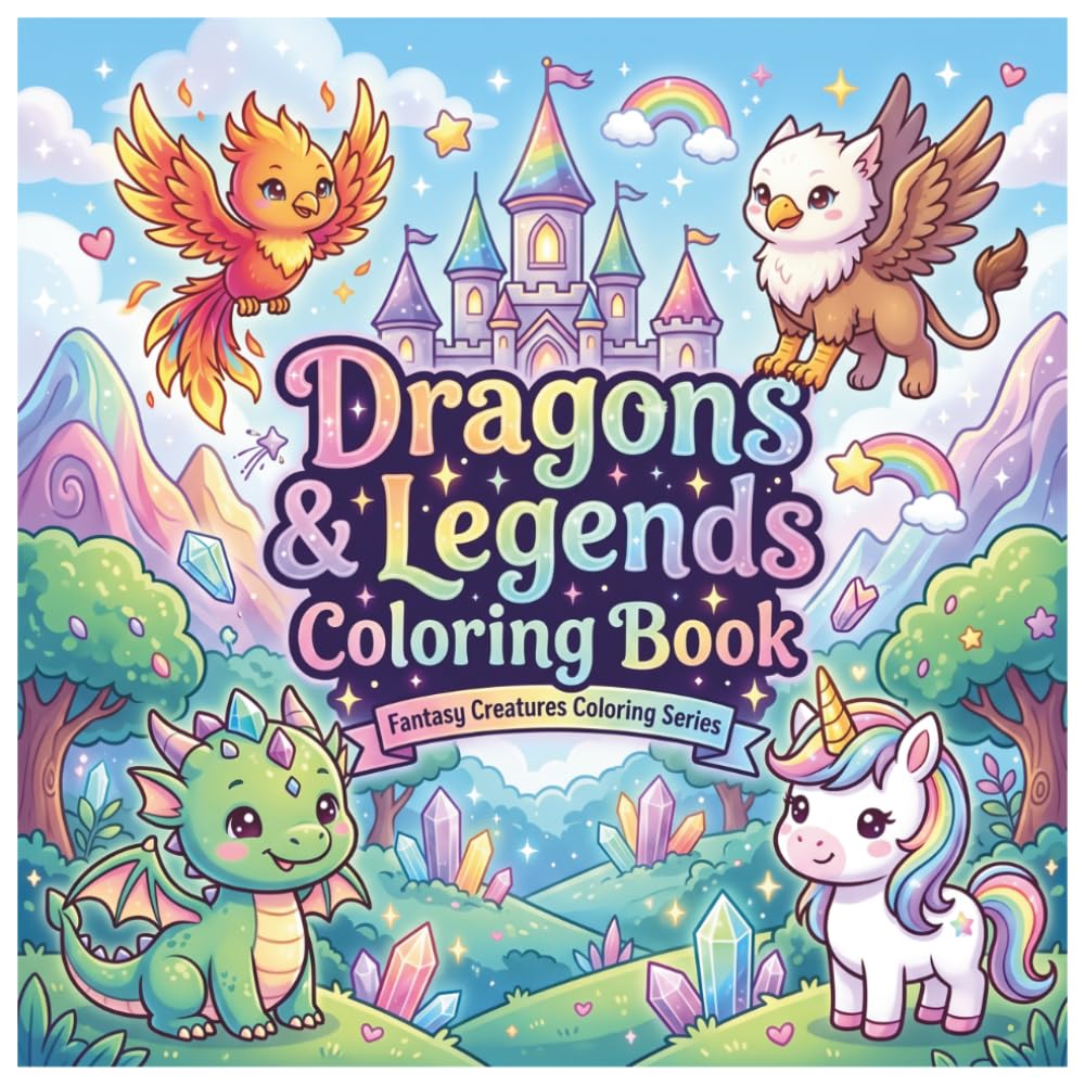 Dragons & Legends Coloring Book (Fantasy Creatures Coloring Series)