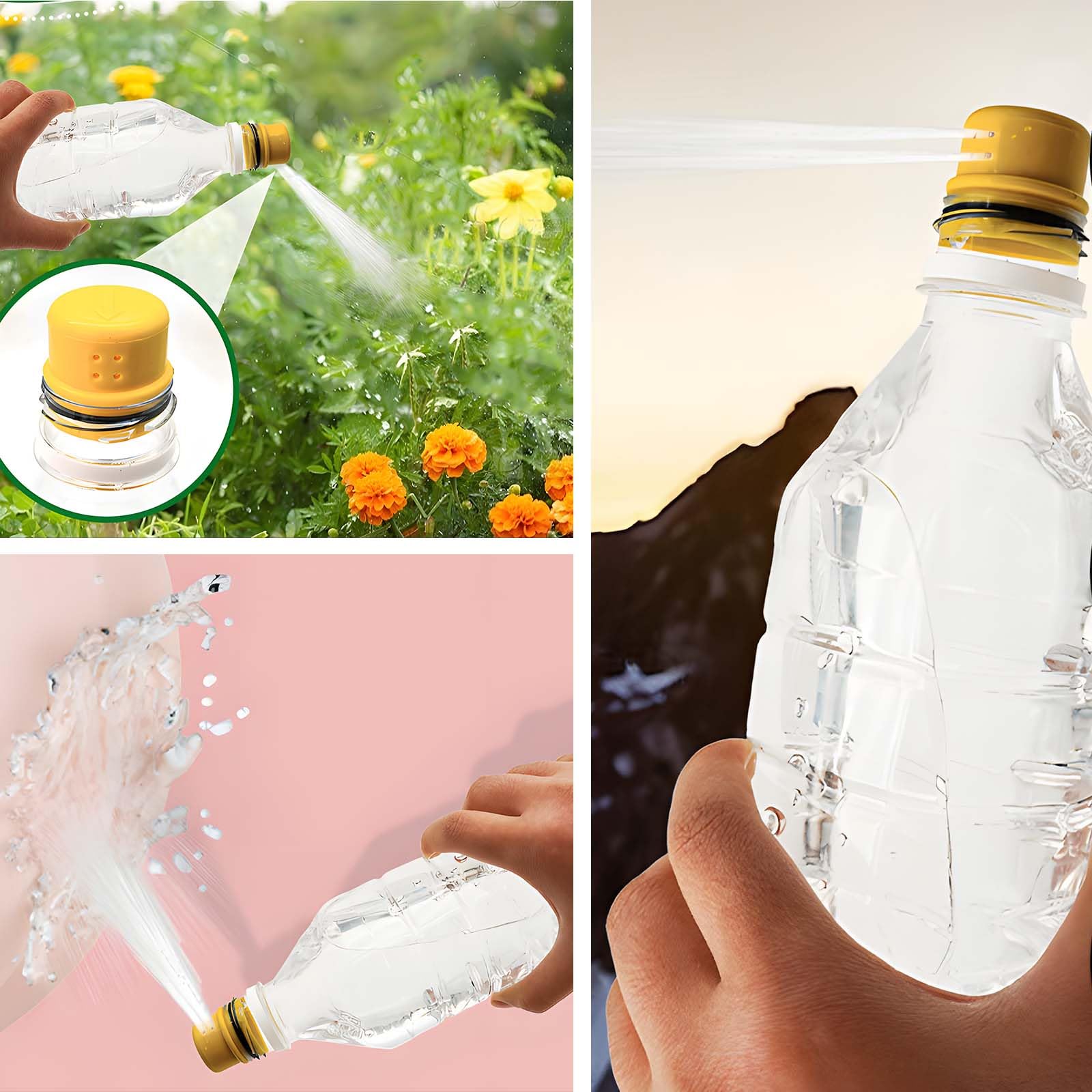 Ultralight Portable Bidet for Travel Water Bottle Attachment 4-Hole Nozzle Backpacking Camping Hiking Postpartum Care 2 pieces Large — view 2