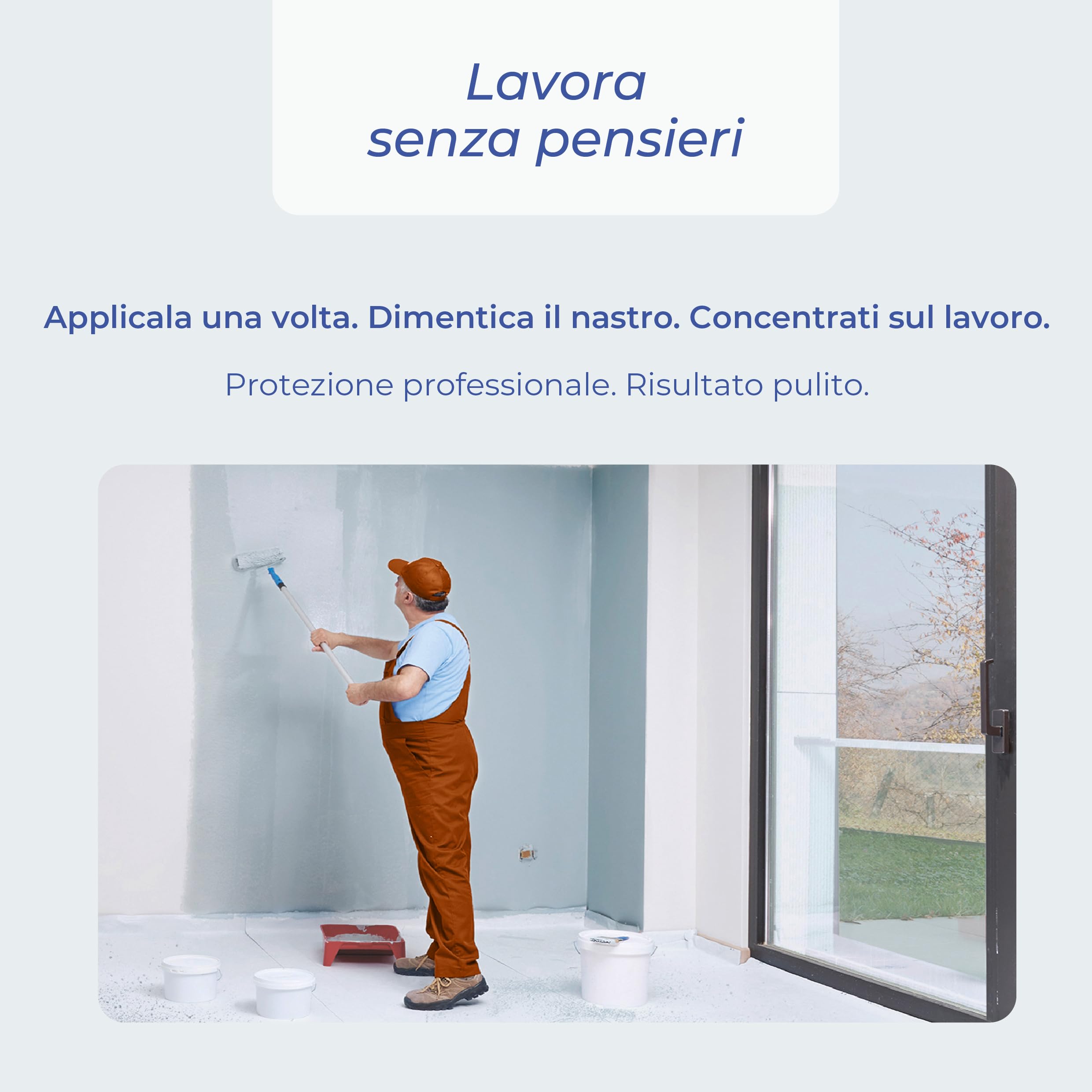 Protection de sol en feutre auto-adhésif | Couverture temporaire pour rénovation et peinture | Antidérapant et imperméable pour parquet, carrelage, grès | 1 m x 25 m (160 gr)