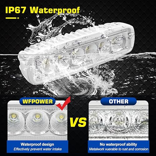 Miniatura 4 de WFPOWER Paquete de 2 luces LED marinas impermeables, 6 pulgadas, luz de inundación de muelle de cubierta para accesorios de barco, pontón, pesca,