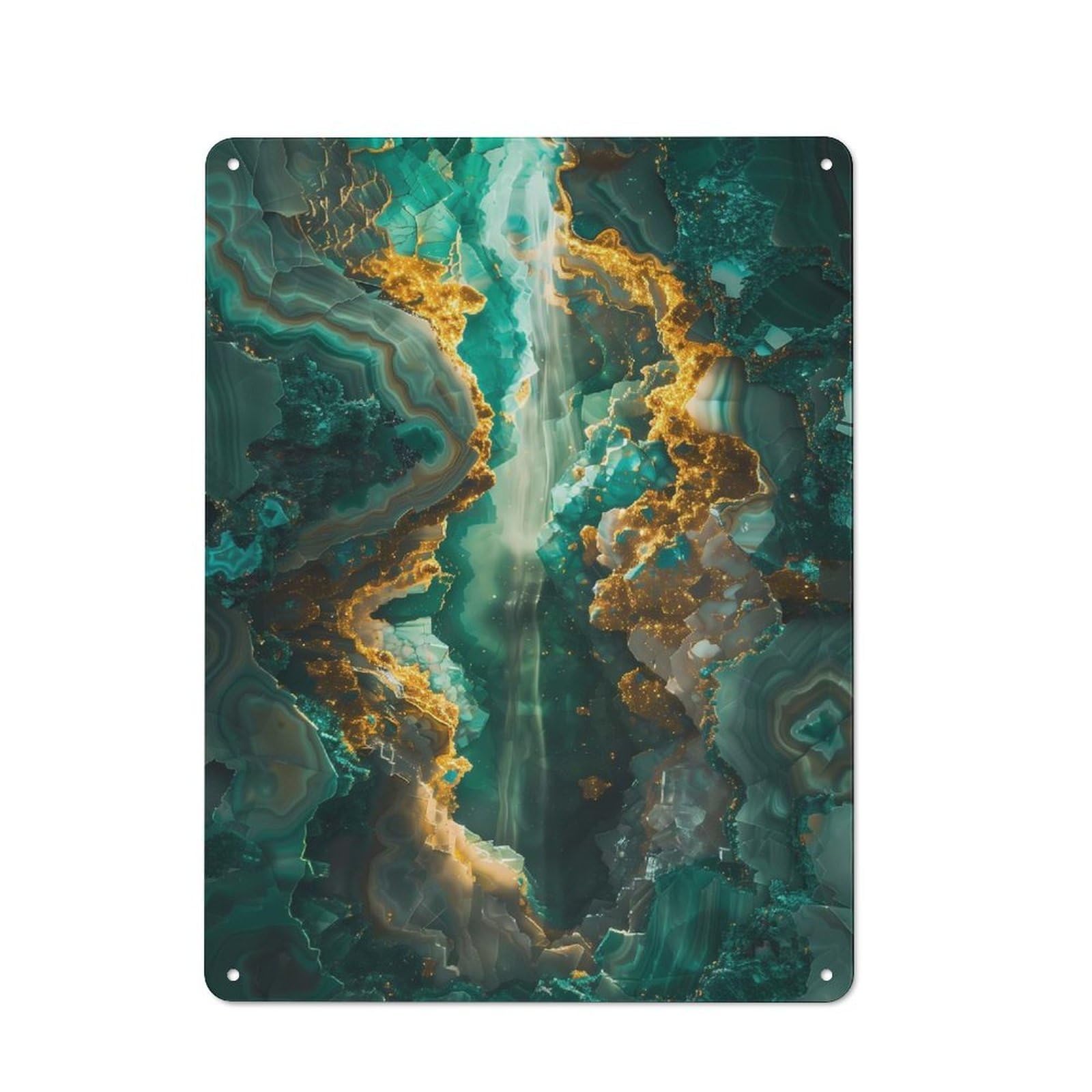 Junmoney Style-22 Geode Marbel Cascade Metal Tin Sign, Clear Colour Print, For Garage, Shed, Workshop Or Hobby Room, 40X30cm