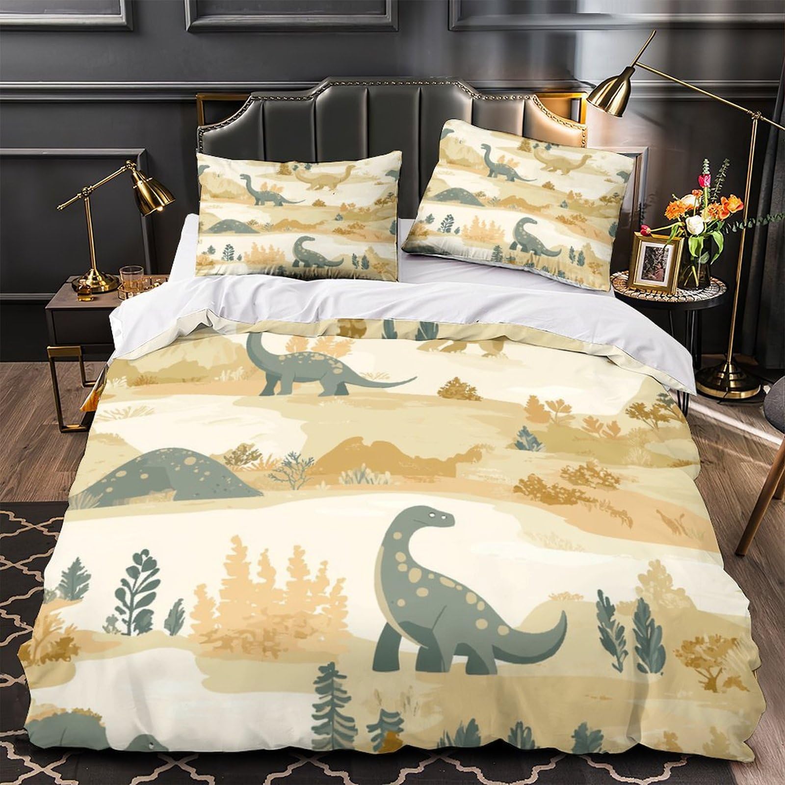 Housse de couette dinosaure imprimé 3D microfibre de qualité supérieure