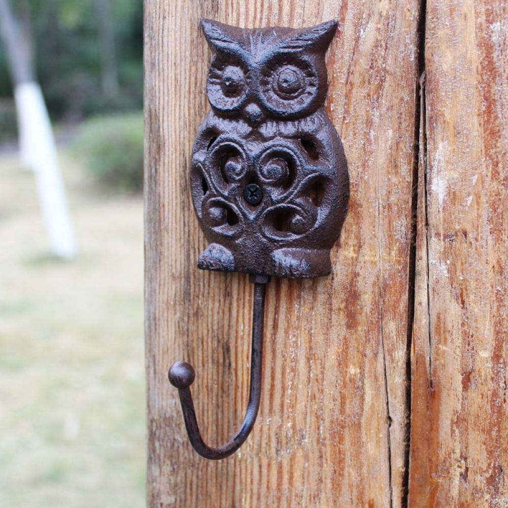 Décoration murale hibou en fer forgé pour entrée rétro