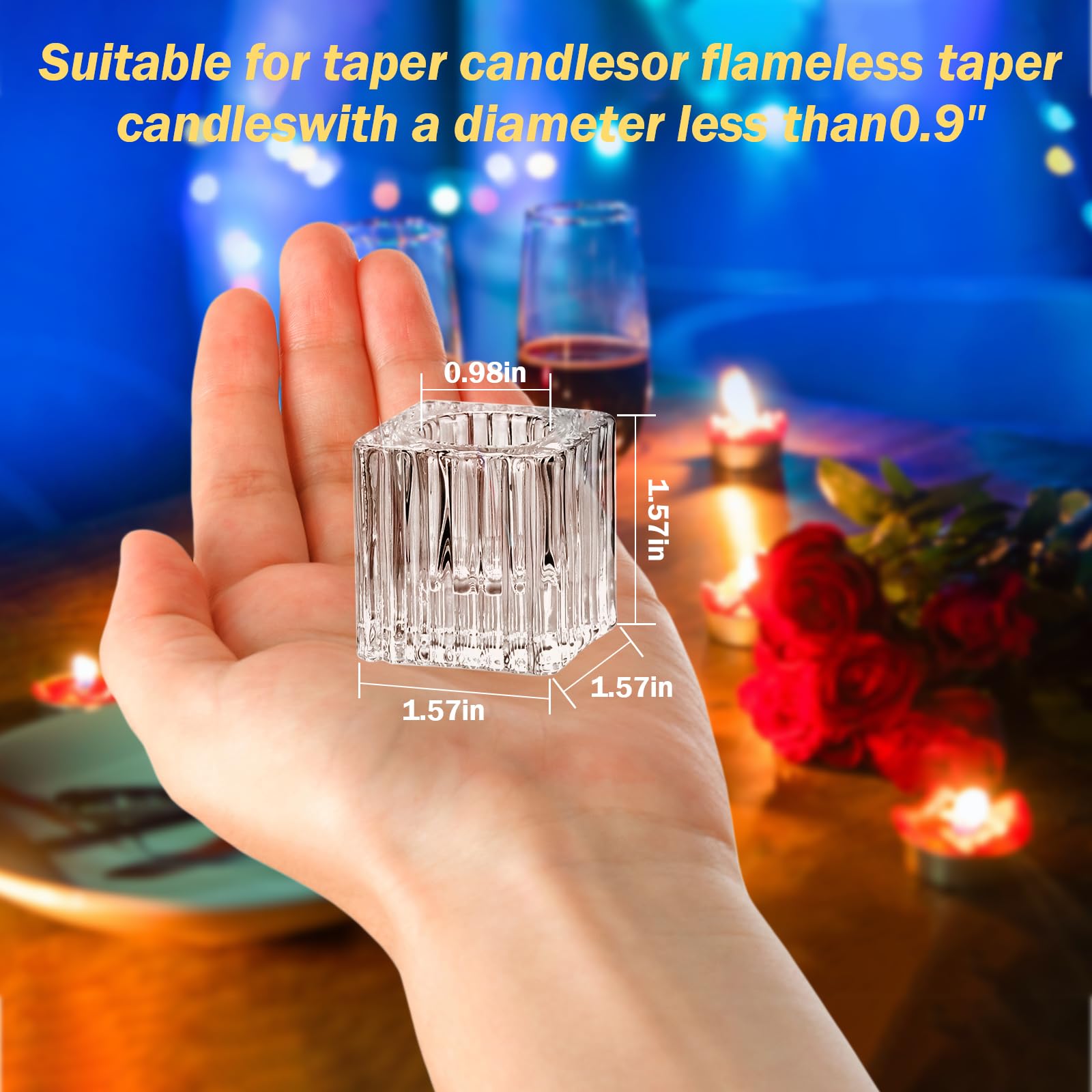 2 Stück Glas Kerzenhalter Windgeschützt - Transparent Für Stabkerzen