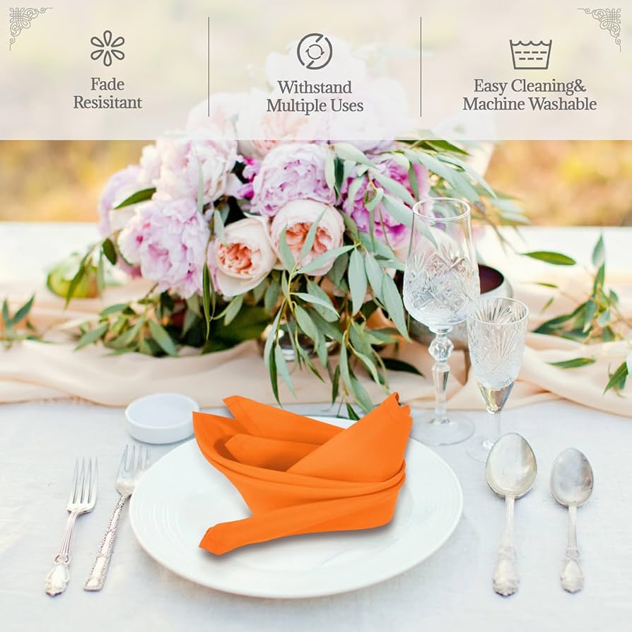 Servilletas De Tela Ploymono De Color Naranja Quemado De Alt | Meses Sin Interés