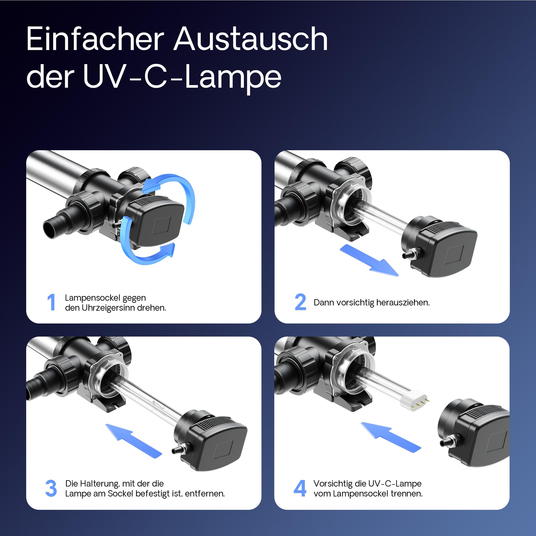 SunSun CUV-736 Teichklärer 7000 l/h / 36 W UVC, Vorklärgerät für Teichfilter & Teichpumpe, Wasserklärer mit UV-Lampe, Lichtfilter zur Algenbekämpfung
