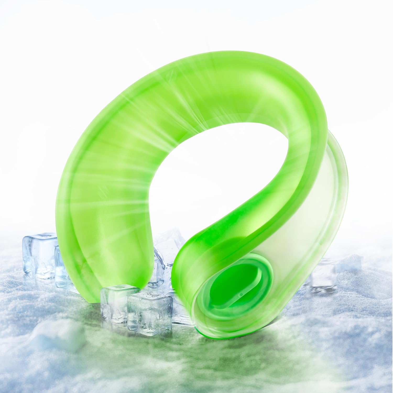 OutCool U-Flex Neck Coolers, Migraine Shoulder Relief Tube Wraps, Large Reusable Ice Packs for Injuries, Stress, Hangover, Summer Hot Flashes, Outdoor Working, Travel, Green