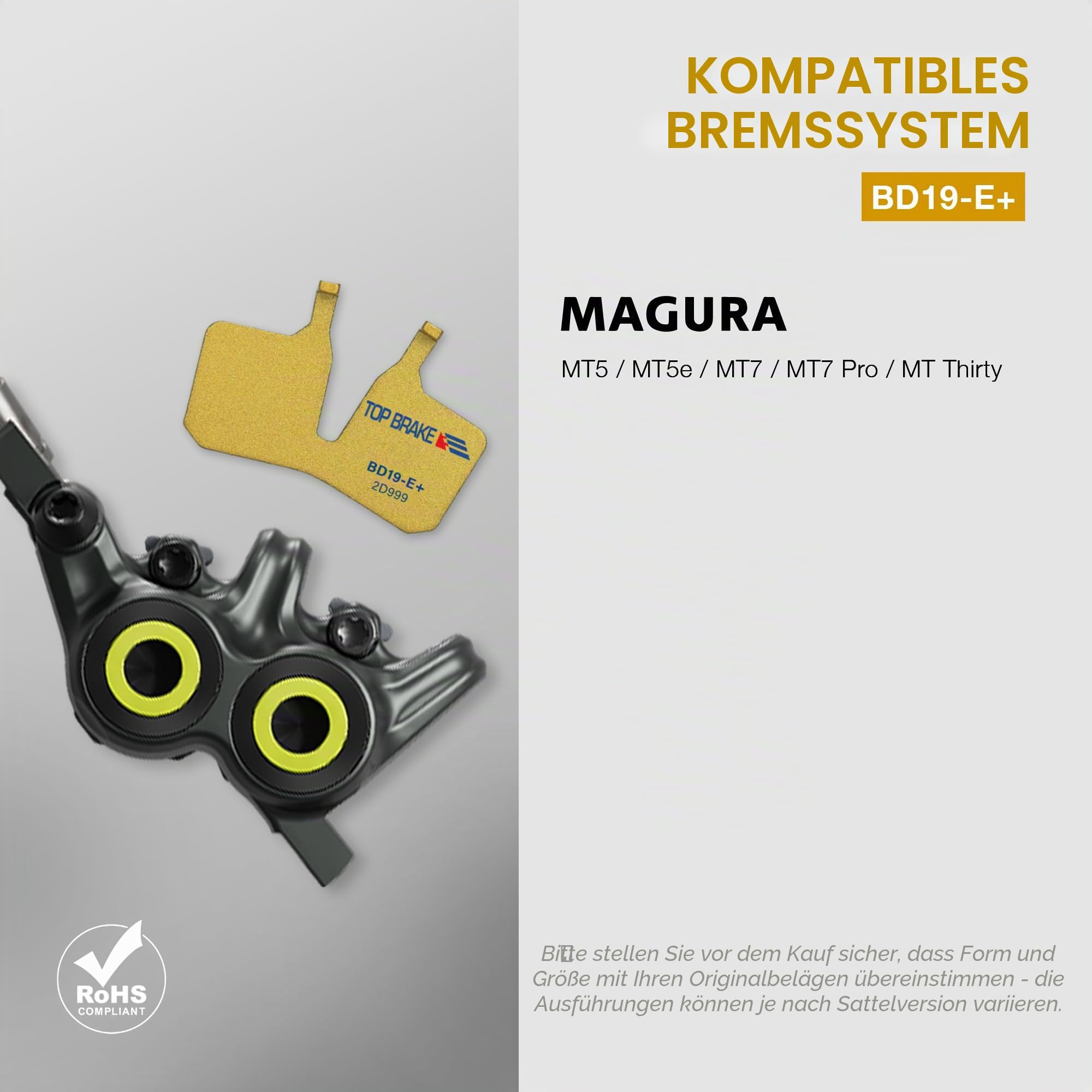 TOP BRAKE Scheibenbremsbeläge für Fahrräder, kompatibel mit MAGURA 4-Kolben MT5/MT5e/MT7/MT Thirty | MTB/E-MTB/Downhill/Enduro/Trail