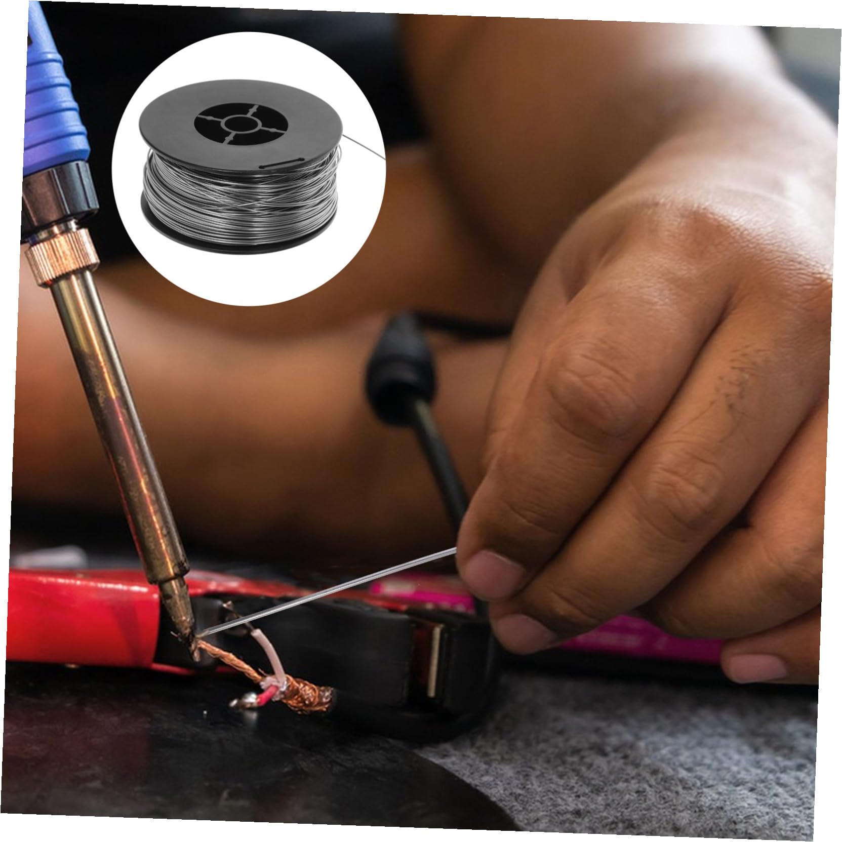 Alambre de Soldadura sin Gas Alambre Núcleo Fundente Acero Carbono Resistente Duradero para Soldador Herramientas de Soldar Flux Core para Proyectos Múltiples