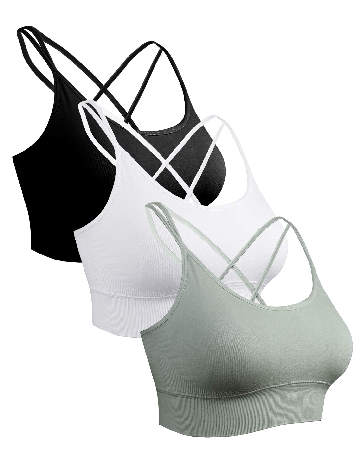 Sykooria Reggiseno Sportivo Donna Top Reggiseno Donna Senza Ferretto con Imbottito Top Donna Fitness Supporto Bustino per Yoga Running S-XL