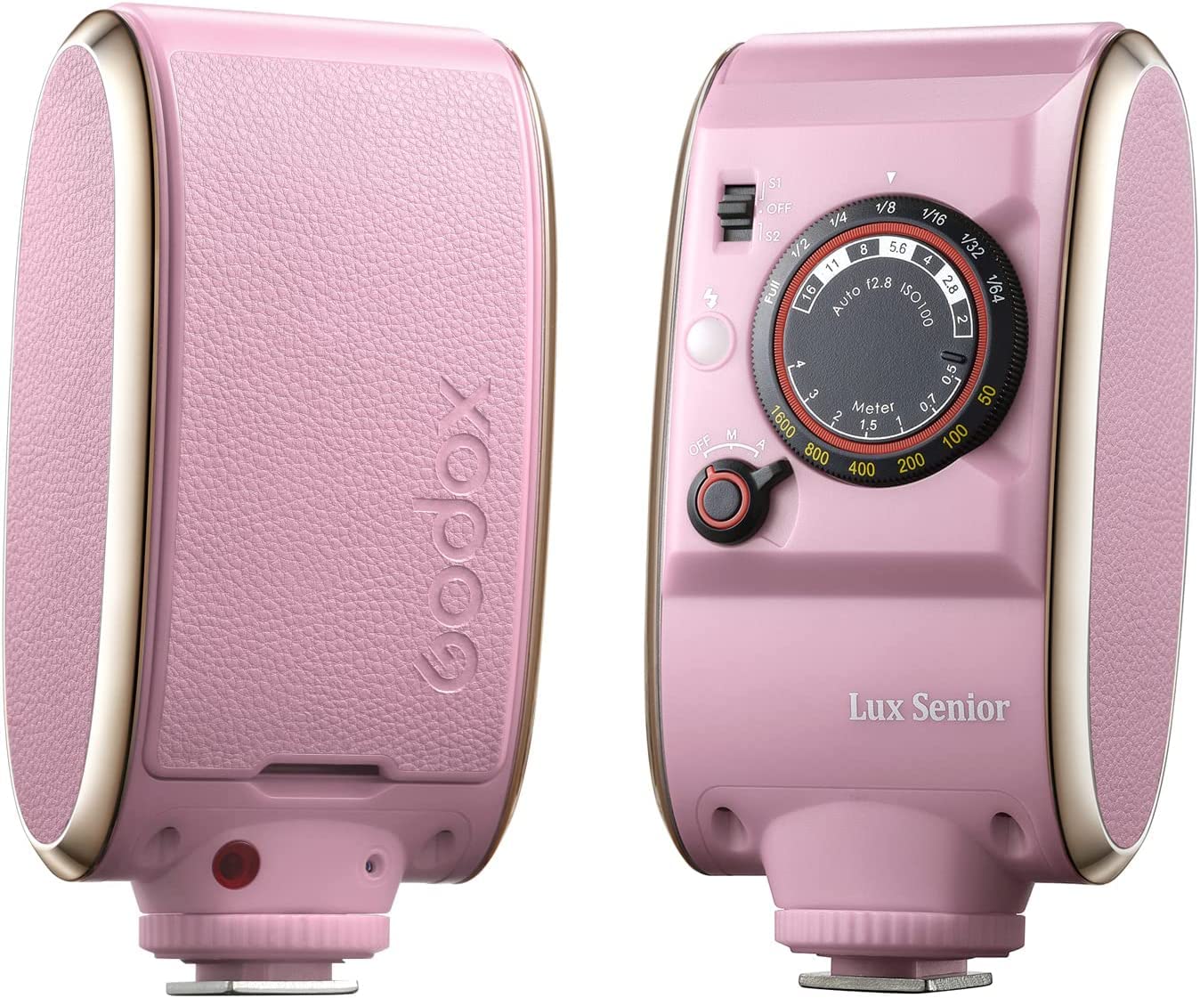 Godox Lux Senior lampa błyskowa do aparatu, przenośna, retro, GN14, 6000 K, ogniskowa 28 mm, zamiennik, kompatybilny z Canon, Nikon, Sony, Fuji, Olympus (różowa)