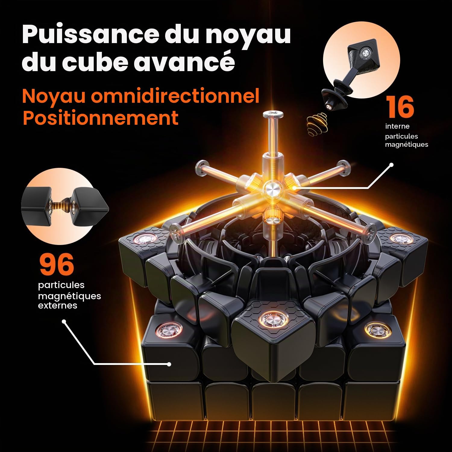 GAN562 M 5x5 Speed Cube, Cubo Magico Magnetico, Struttura a Doppio Strato Anti-Pop per Bambini, Adolescenti e Adulti per Allenamento, Competizioni, Regali di Natale (Frost Coated)