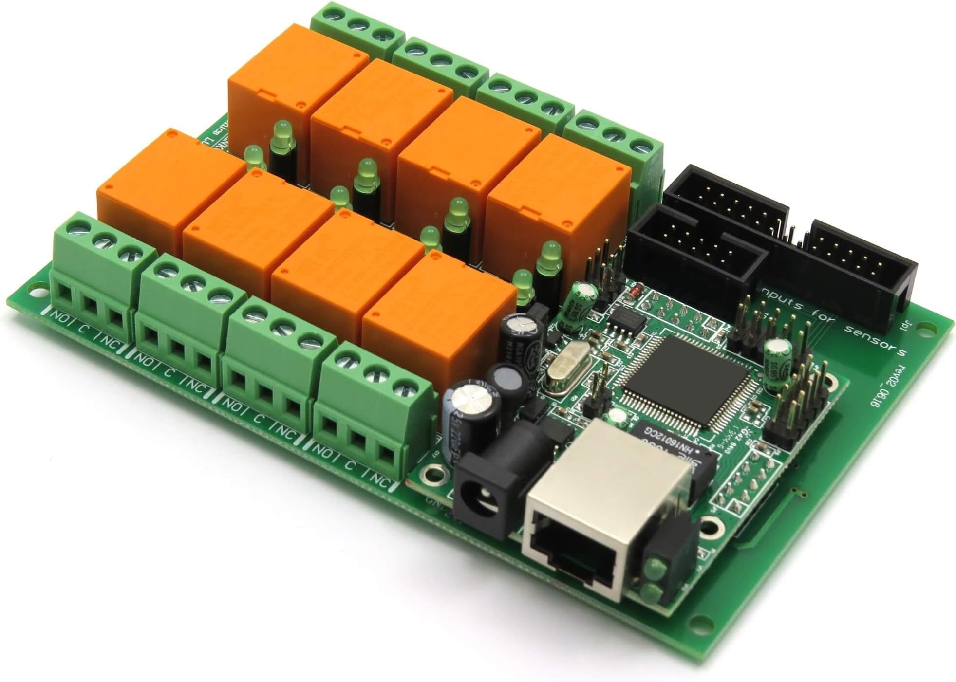 Ethernet Relay Controller Module, Web Server IP + Temperature Sensor LM35DZ, SNMP, Web, Android, iOS,12VDC