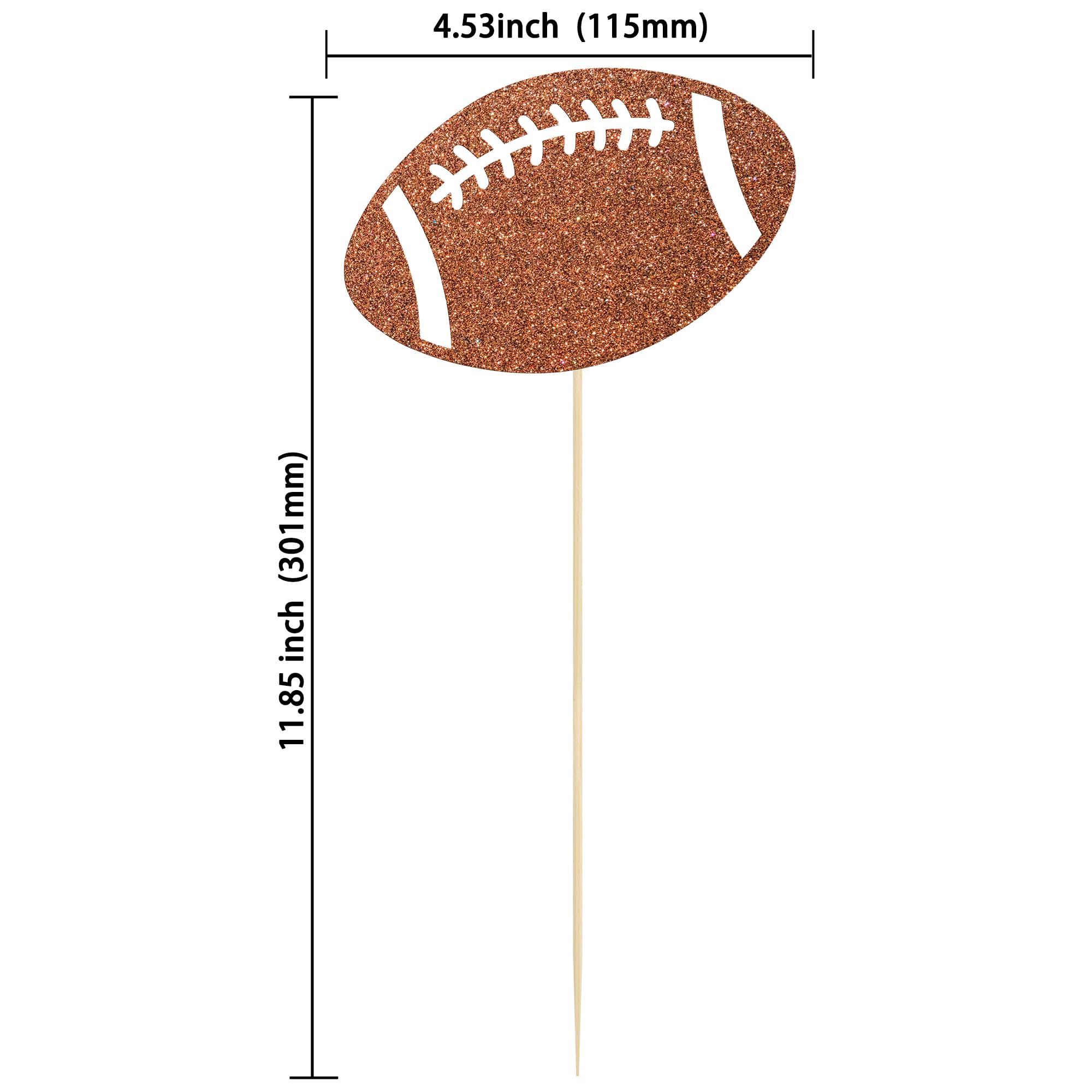 Gyufise 12Pcs Football Birthday Party Centerpiece Sticks Double Sided Rugby Ball Table Toppers Sports Theme Birthday Party Decoration for Football Touch Down Baby Shower Party Supplies