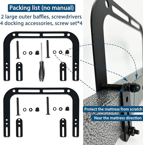 Miniatura 4 de Soporte de barra de retención de colchón antideslizante en su lugar, tapones deslizantes de colchón de metal para evitar el deslizamiento del