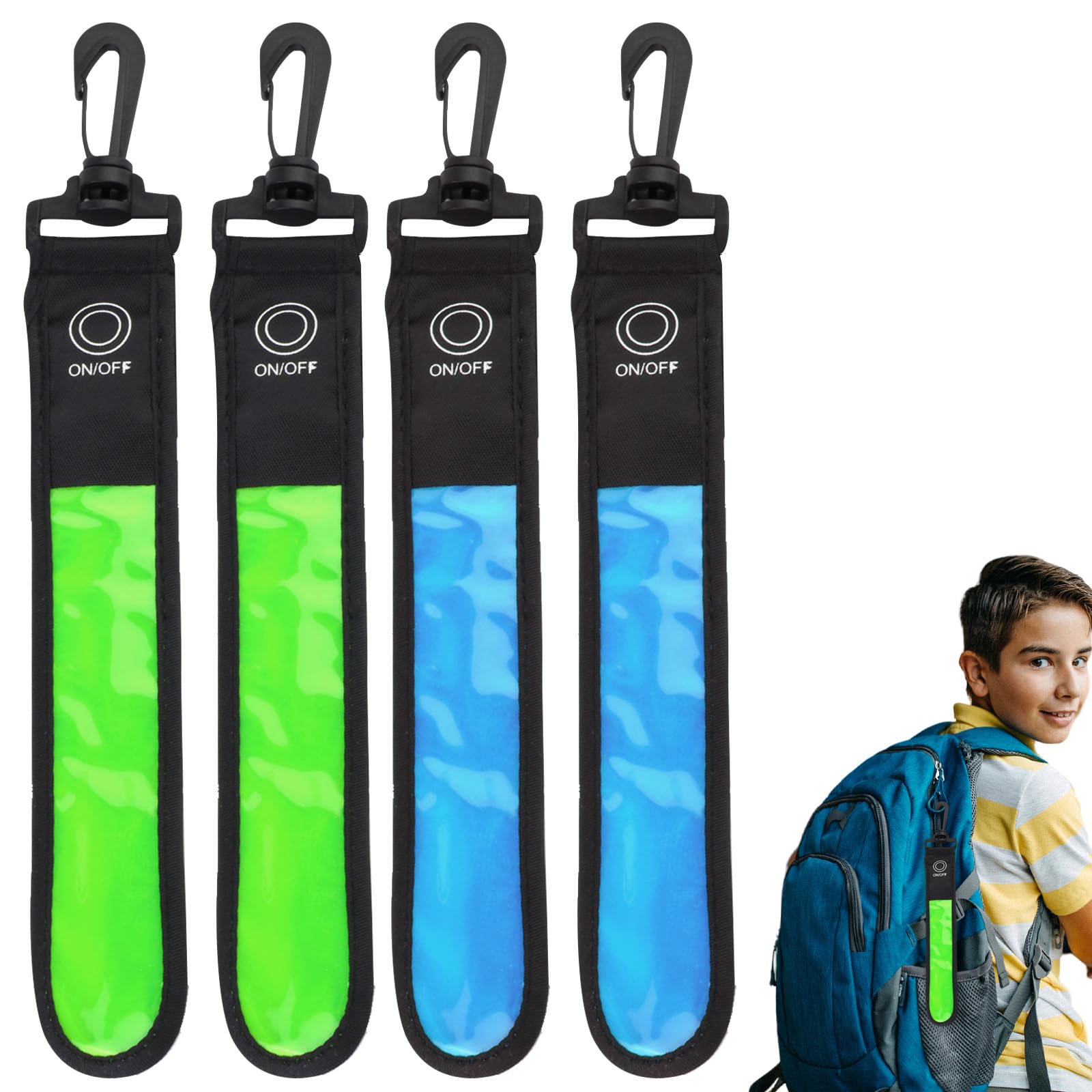6 zaini LED lampeggianti per la scuola, 3 modalità, luce di