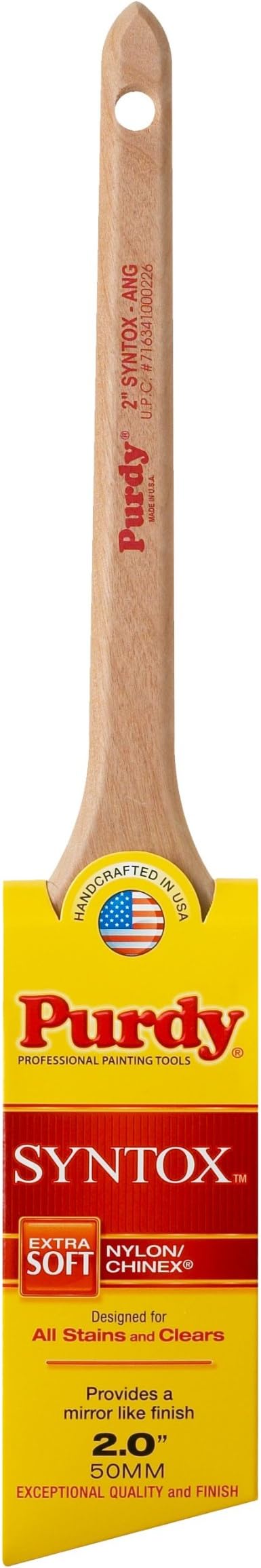 144403620 SYNTOX Angled WOODCARE Brush 2IN 50MM Paint, Green, 2"