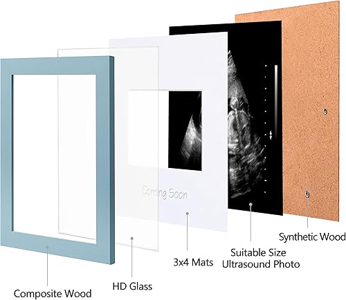 Miniatura 2 de eletecpro Sonogram - Portarretratos con ultrasonido de 3 x 4, marcos de fotos de ultrasonido para anuncio de embarazo, regalos únicos para mujeres