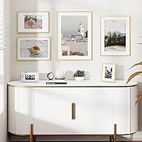 Vista 299 de Fun Memories Portarretratos de metal de 16 x 20 pulgadas con paspartú de 11 x 14 pulgadas, acabado de aluminio cepillado, parte delantera de vidrio