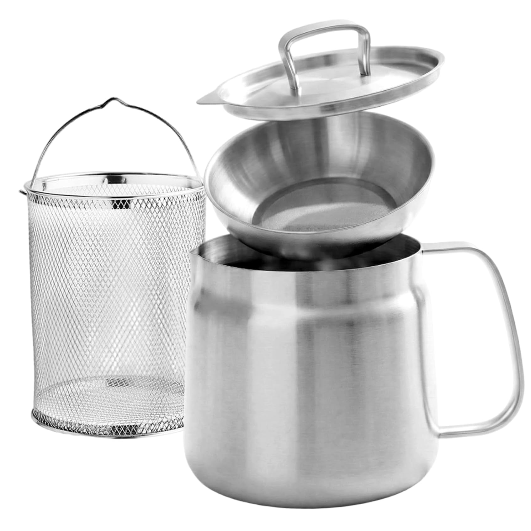 Mini friteuse en acier inoxydable et récipient d'huile durable