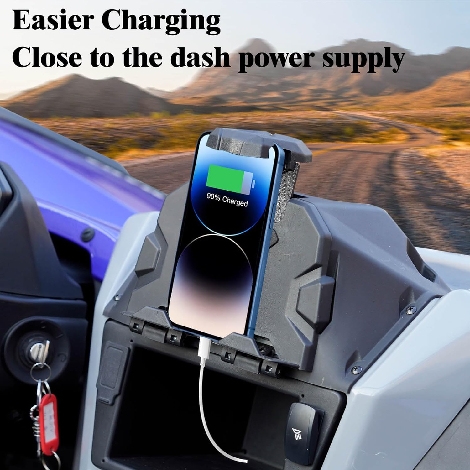 A & UTV PRO Electric Tablet Mount for Yamaha YXZ 1000, with Storage Box Organizer Tray, GPS Phone Ipad Mount Tablet Holder for Yamaha YXZ 1000R / SE/SS/SS SE 2019-2023 Accessories