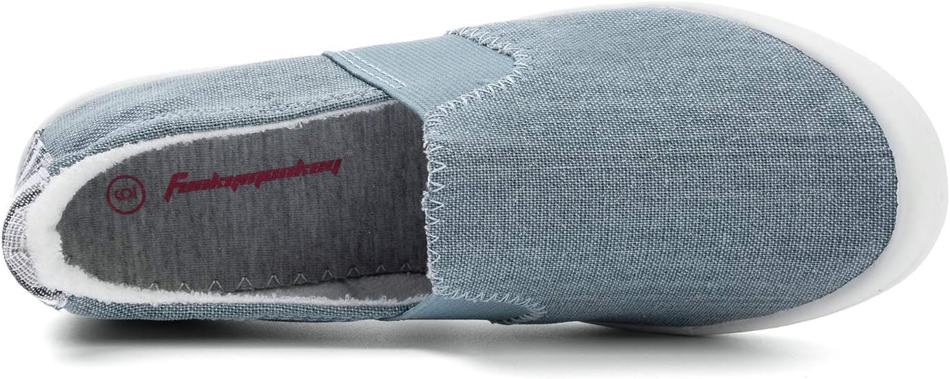 FUNKYMONKEY Shoes for Women, Comfort Low Top Canvas Slip On Sneakers Classic Casual Walking Shoes - Image 3