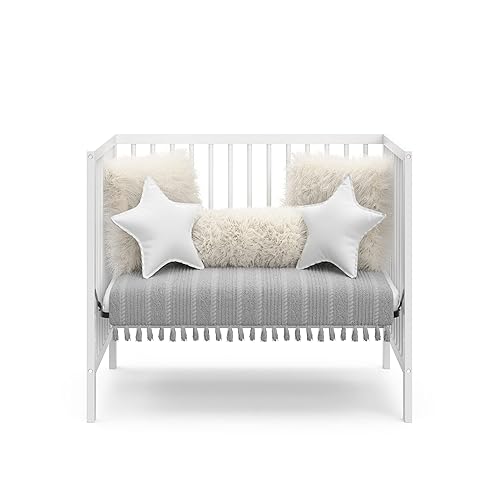 Miniatura 144 de Graco Teddi Mini cuna convertible 4 en 1 con colchón resistente al agua (blanco/madera flotante), certificado GREENGUARD Gold, colchón de 2.75