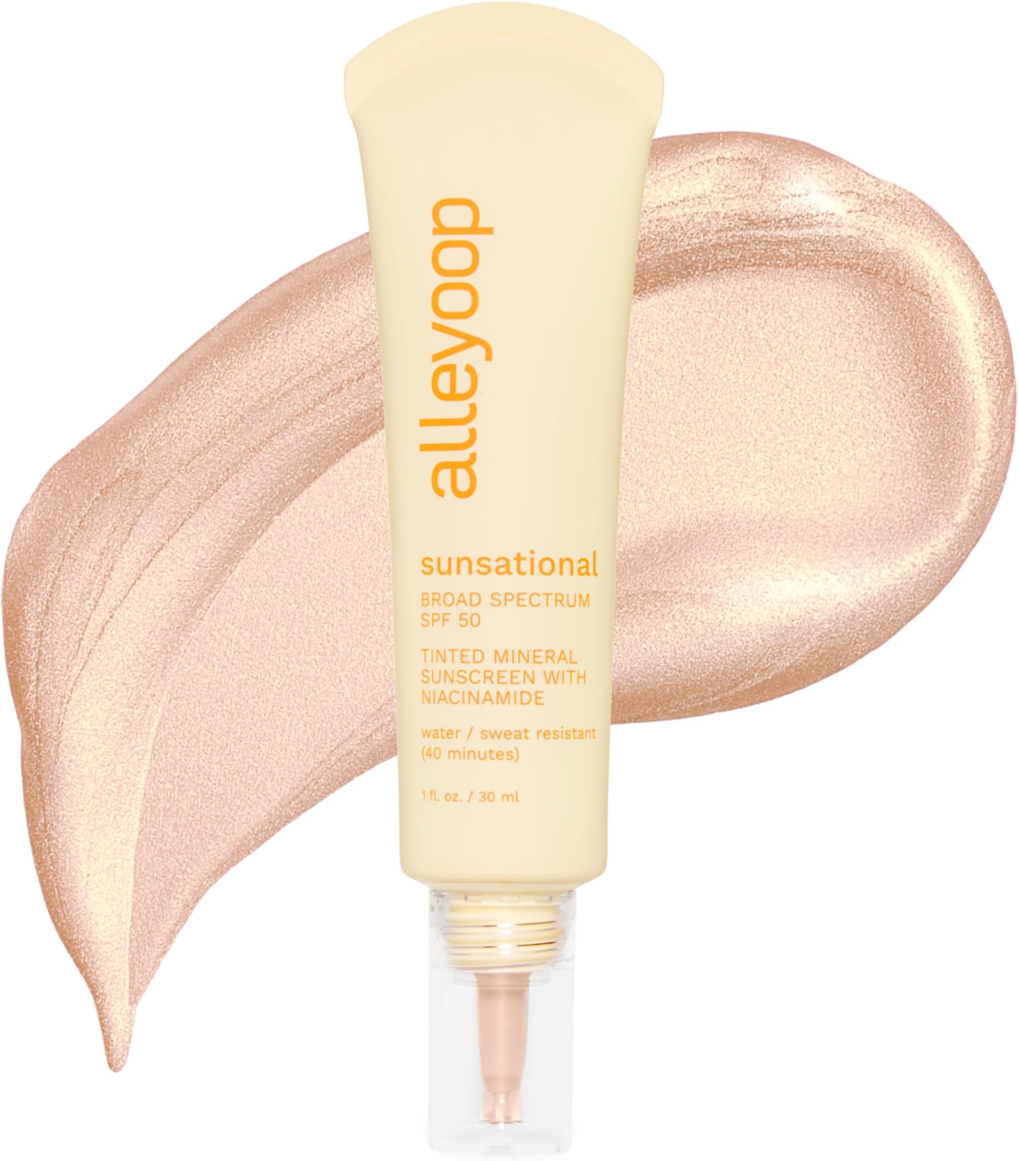 Alleyoop Sunsational Tinted Moisturizer SPF 50 for Face Broad Spectrum โ 100% Mineral Face Sunscreen with Jojoba, Hydrating & Soothing Tinted Sunscreen, Vegan & Cruelty-Free (Luster)