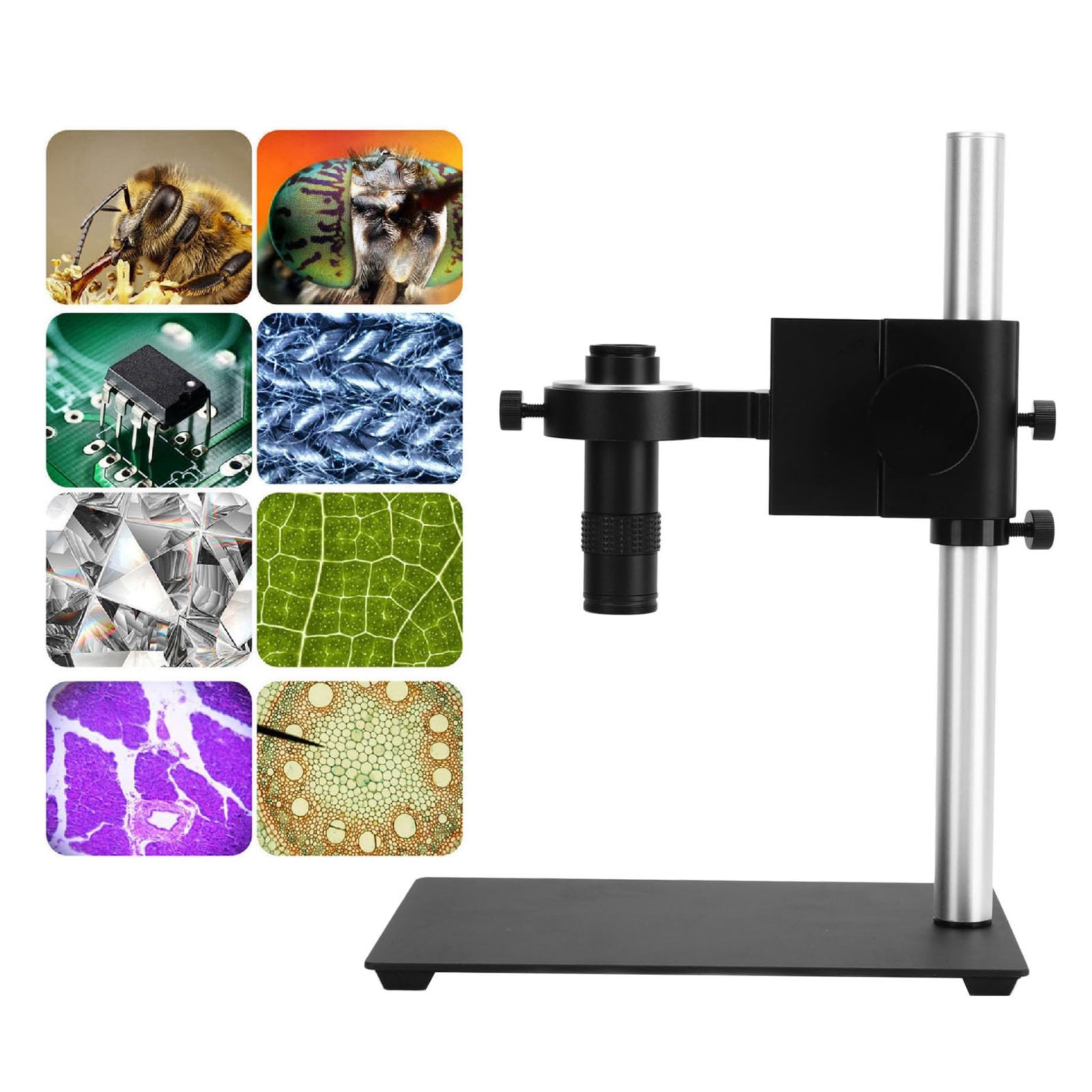 Kit Microscopio Industriale Ad Alta Definizione 130X, Set di Supporti per Lenti Elettroniche Monoculari per Attrezzature Di Sperimentazione