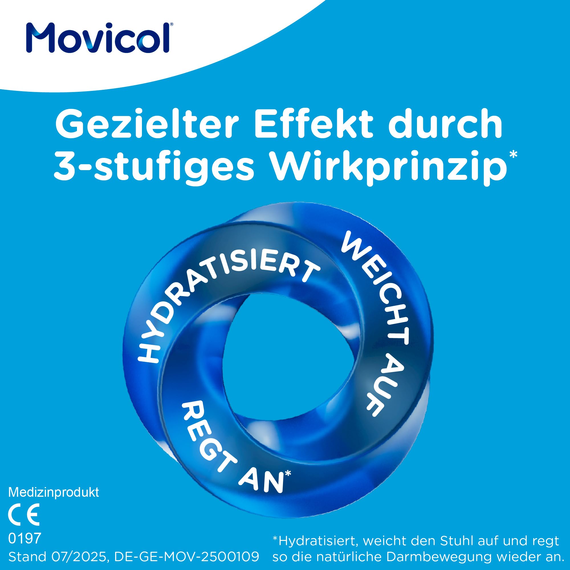 Movicol® Dosierbeutel; Zitrone/Limone, 50 Beutel, gegen Verstopfung bei Erwachsenen & Kindern ab 12 Jahren, Abführmittel, hydratisiert, weicht den Stuhl auf & regt so die natürliche Darmbewegung an