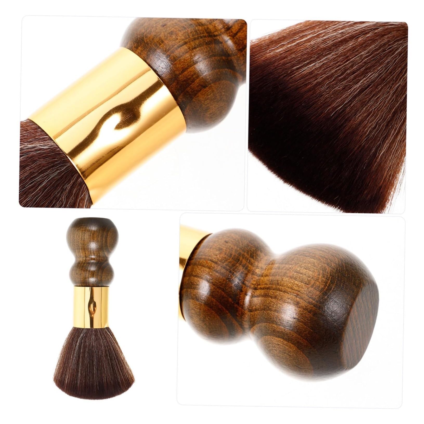 Cepillo Suave For Peluquería, Cepillo De Limpieza For Eliminar El Polvo De La Cara Y El Cuello, Mango De Madera, Cepillo De Maquillaje De Estilo Antiestático(B)