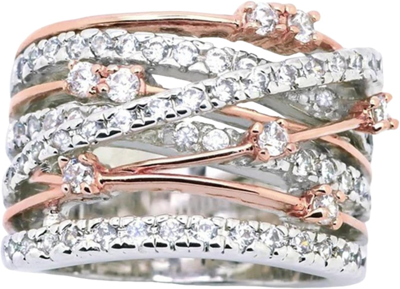 925 Sterling Silver Sparkling Diamond Micro Set Zircon Cross Colored Ring Cubic Zirconia Promise Ring CZ Love Cocktail Party Ring Engagement Wedding Jewelry-Making-Patterns