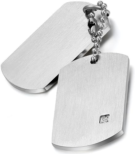 Amazon Flongo 刻印無料 シンプル ネックレス ペンダント メンズ レディース 名札 ドッグタグ 二層 スムースな面 名前入れ 誕生日 記念日等刻印可能 パンク ロック シルバー ネックレス 通販