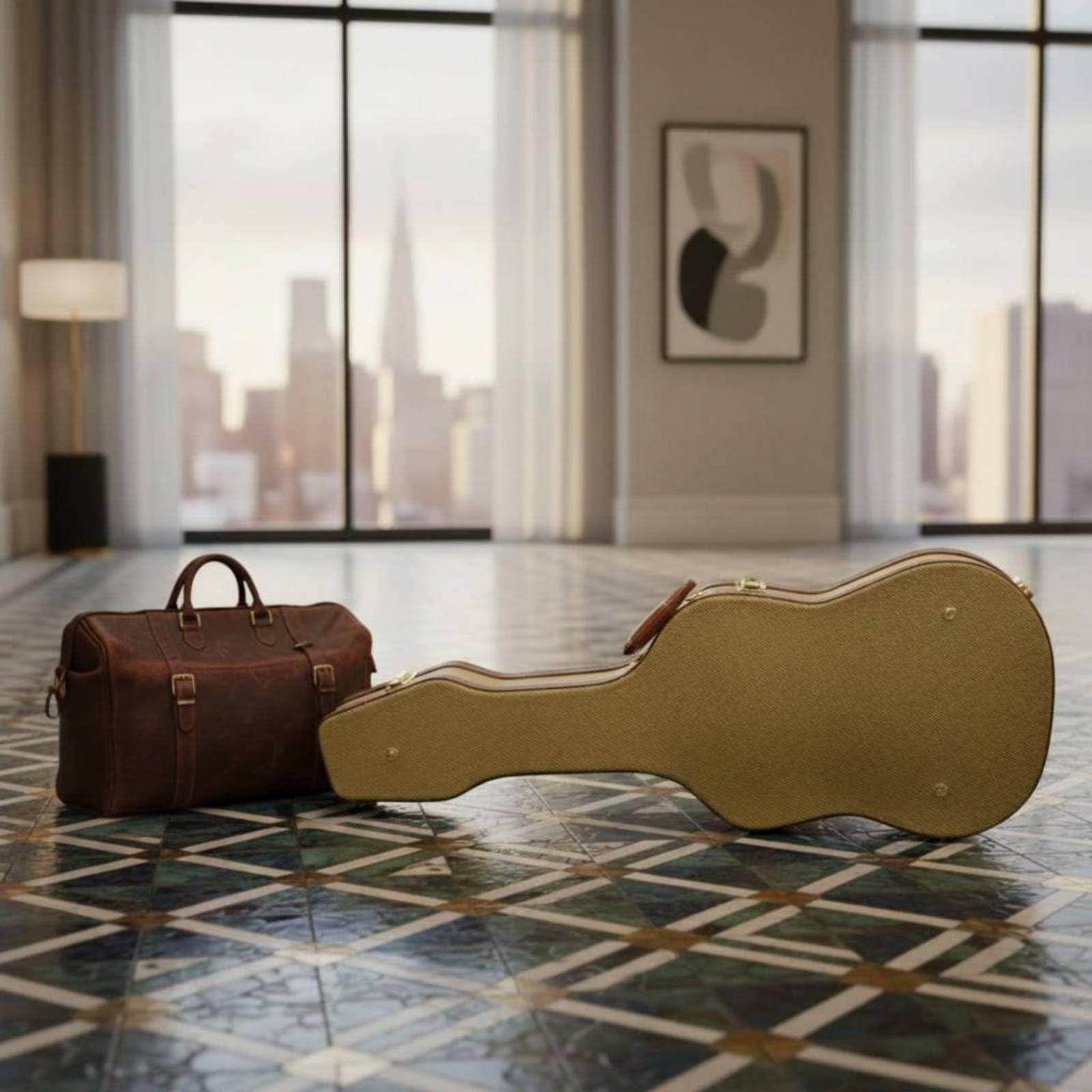 Rígido Antihumedad Funda de Guitarra Acolchado Accorio Musical, Array, Negro