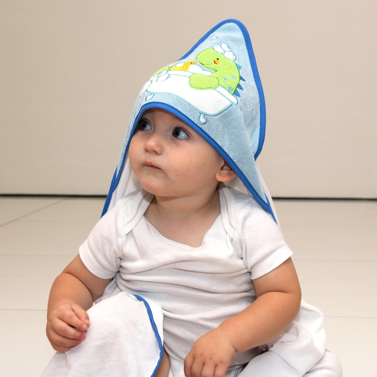 Baby Hooded Towel and Washcloth Set for Infants, Boys and Girls 6-12 Months (Refreshed Rex) - Image 7