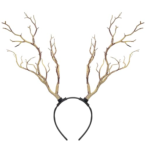 MOSTORY Woodland Branch Antlers Headband - Forest Antlers Headpiece for