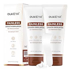 OUKEYA 2PACK Hair Removal Cream for Women Men Sensitive Skin Natural Extracts Depilatory Cream for Bikini Line Legs