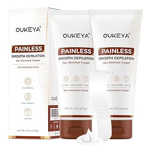 OUKEYA 2PACK Hair Removal Cream for Women Men Sensitive Skin Natural Extracts Depilatory Cream for Bikini Line Legs