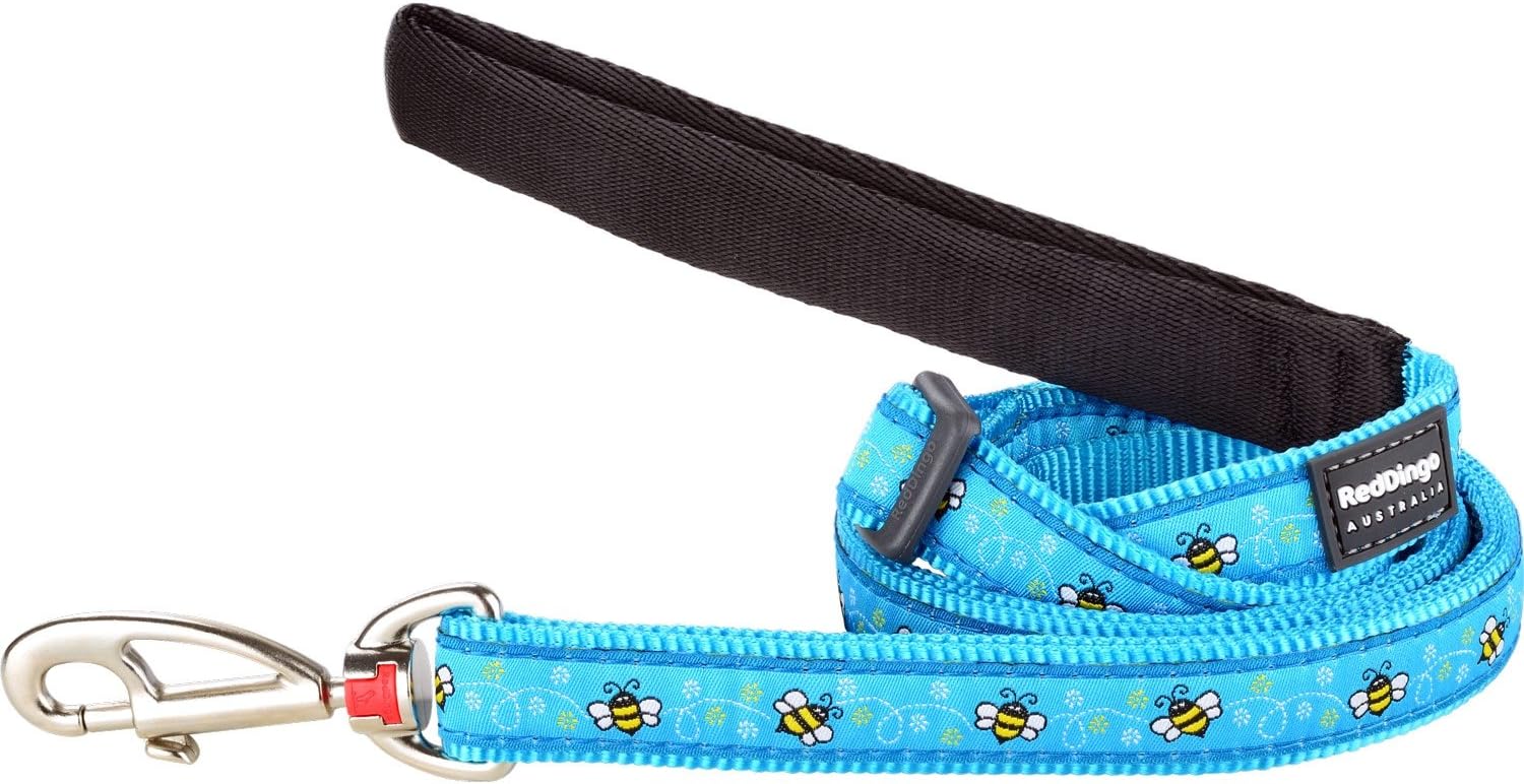 Red Dingo Bumble Bee Turquoise Leash 20mm (4/5" Wide - 4-6' Length)