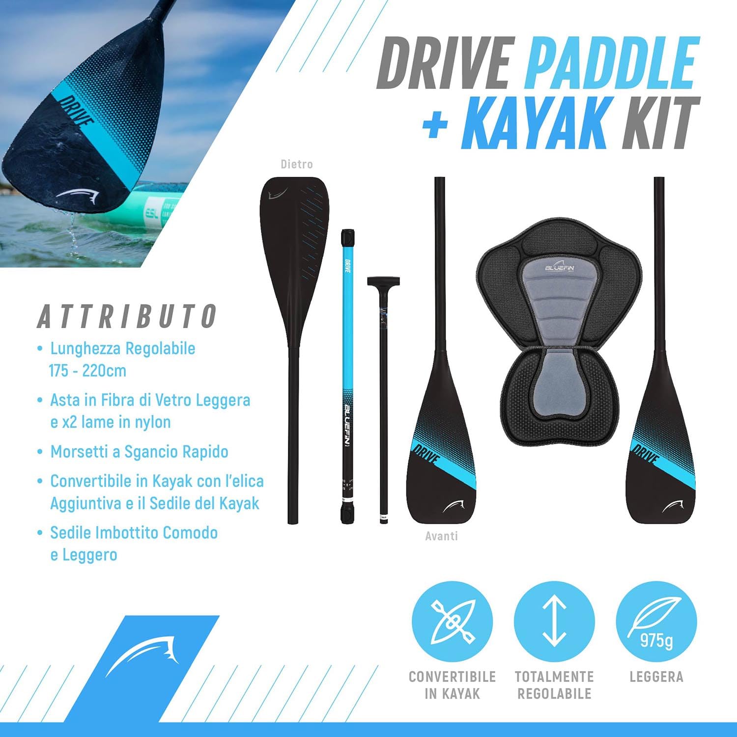 Tavola da paddle gonfiabile Bluefin Cruise 10'8 | SUP per adulti | SUP Bluefin Cruise | Pacchetto facile da trasportare per i viaggi | Accessori inclusi